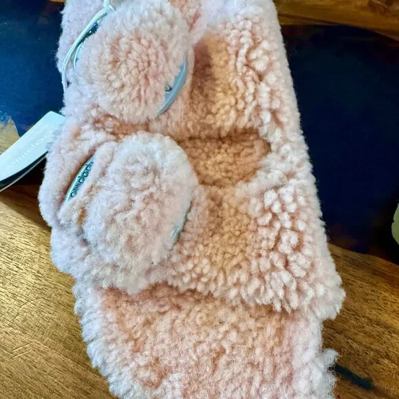 NWT Papillio Birkenstock Arizona Big Buckle Teddy Platform Crystal Rose Size 37 - Picture 8 of 9